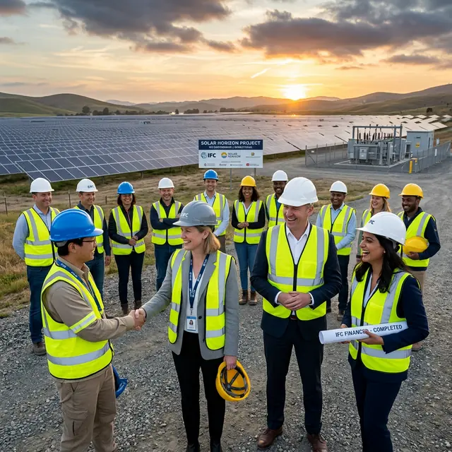 Signing institutional financing for a solar project